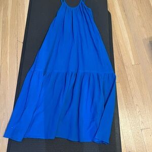 Olivaceous Gauze Tiered Sleeveless Maxi Dress